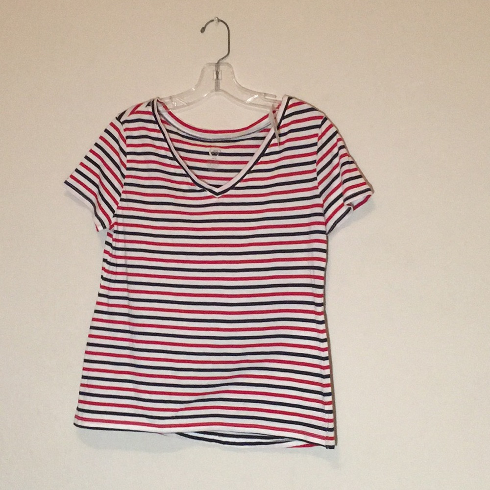 Red White & Blue Striped Tee
